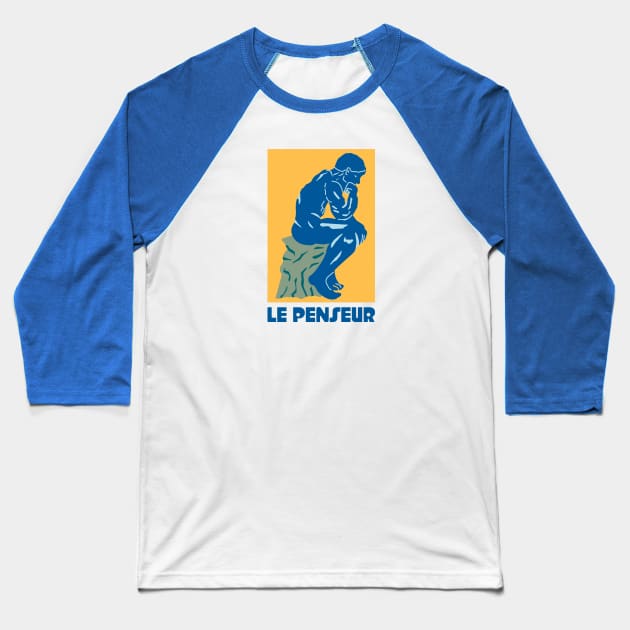 Le Penseur - The Thinker Baseball T-Shirt by Belcordi